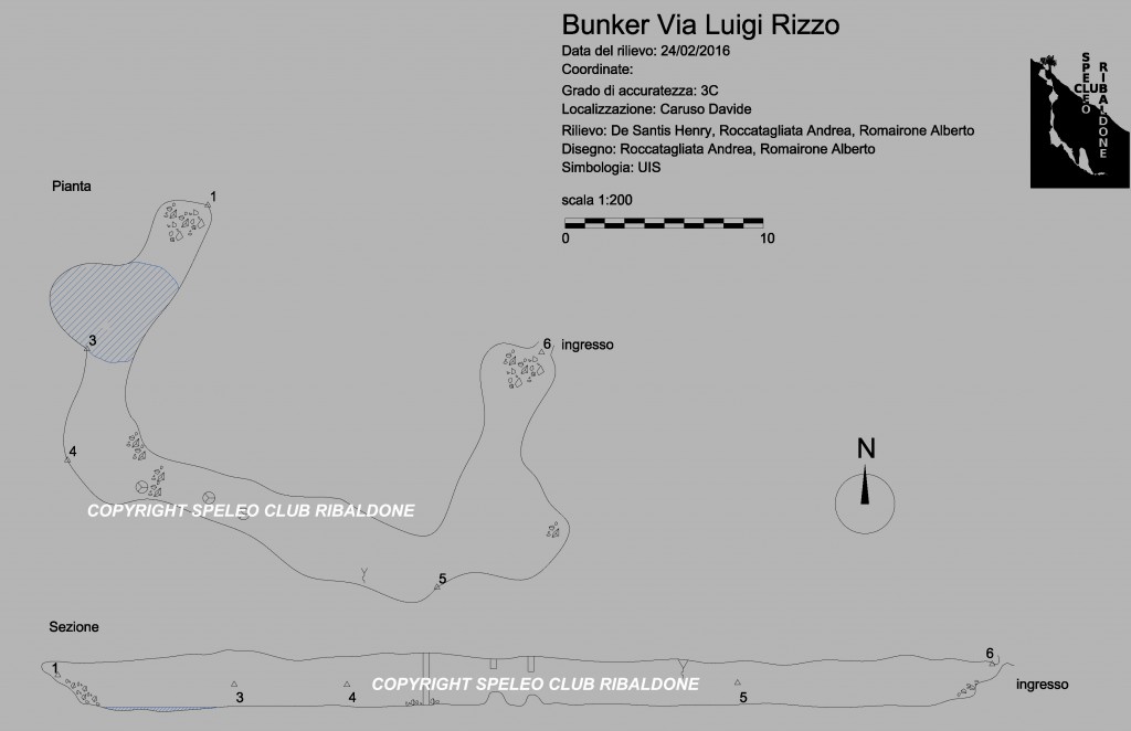 Bunker Via Luigi Rizzo Pewgli Genova Copyright Speleo Club Ribaldone riproduzione ed uso vietati.